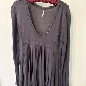 Free People Boho Button Flowy Top